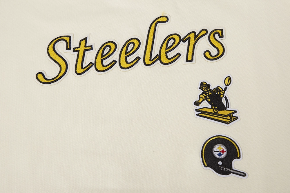 NFL PITTSBURGH STEELERS RETRO CLASSIC WOMEN'S CREWNECK (EGGSHELL/ BLACK)
