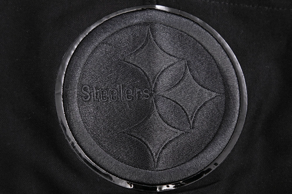 NFL PITTSBURGH STEELERS TRIPLE BLACK MEN'S PULLOVER HOODIE (TRIPLE BLACK)