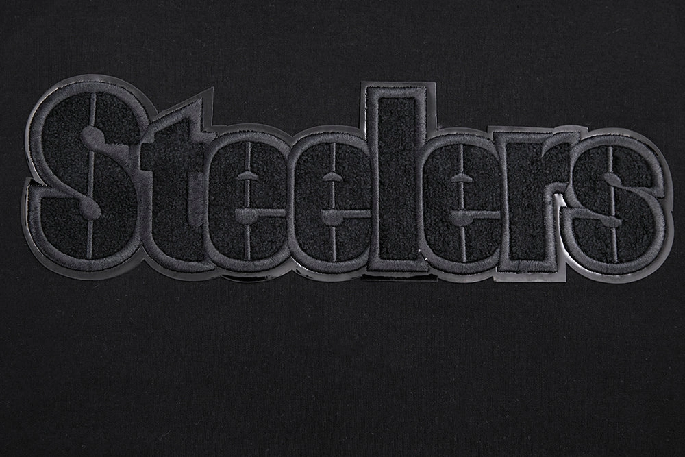 NFL PITTSBURGH STEELERS TRIPLE BLACK MEN'S PULLOVER HOODIE (TRIPLE BLACK)
