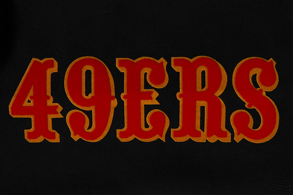 NFL SAN FRANCISCO 49ERS CLASSIC BRISTLE FLEECE PULLOVER HOODIE (BLACK)