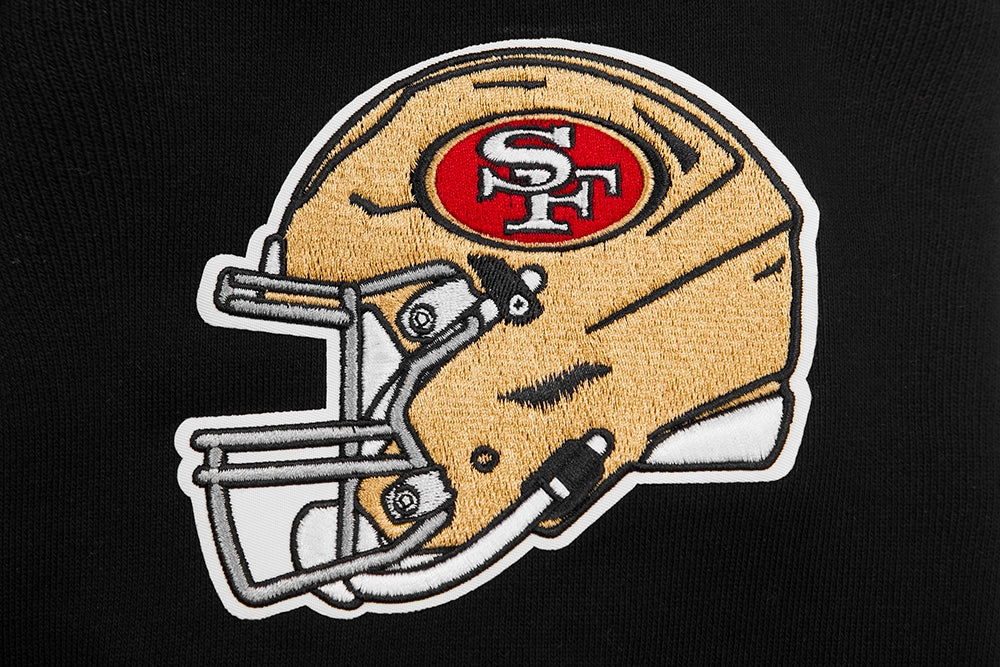 NFL SAN FRANCISCO 49ERS CLASSIC BRISTLE FLEECE PULLOVER HOODIE (BLACK)