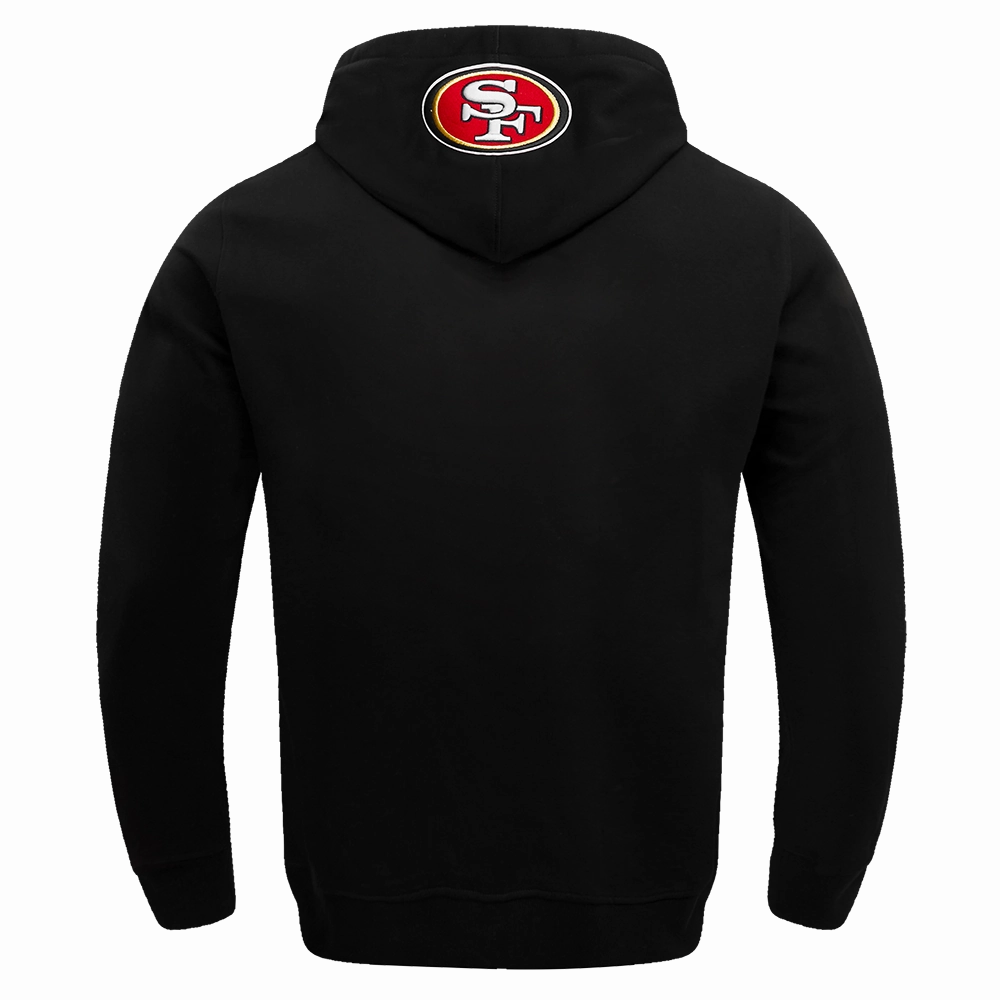 NFL SAN FRANCISCO 49ERS CLASSIC BRISTLE FLEECE PULLOVER HOODIE (BLACK)