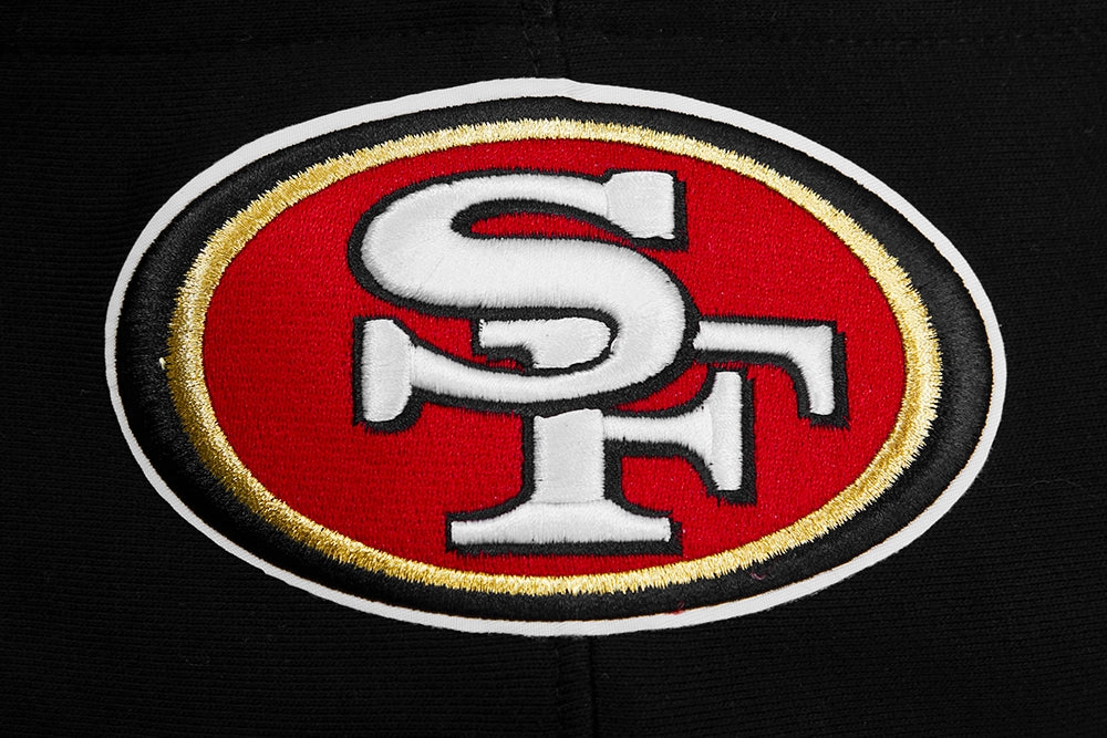 NFL SAN FRANCISCO 49ERS CLASSIC BRISTLE FLEECE PULLOVER HOODIE (BLACK)