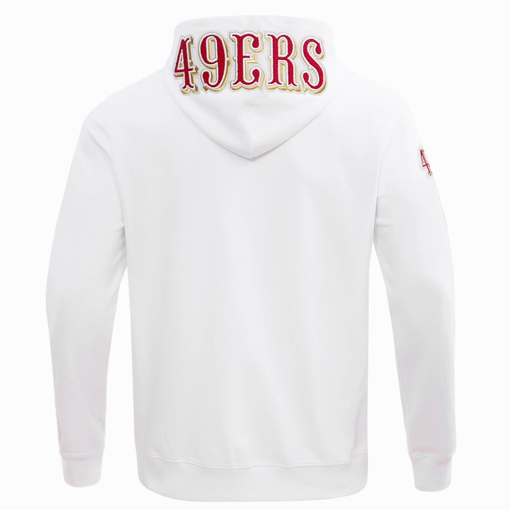 NFL SAN FRANCISCO 49ERS CLASSIC CHENILLE DOUBLE KNIT  FULL ZIP HOODIE (WHITE)