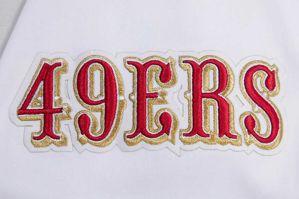 NFL SAN FRANCISCO 49ERS CLASSIC CHENILLE DOUBLE KNIT  FULL ZIP HOODIE (WHITE)