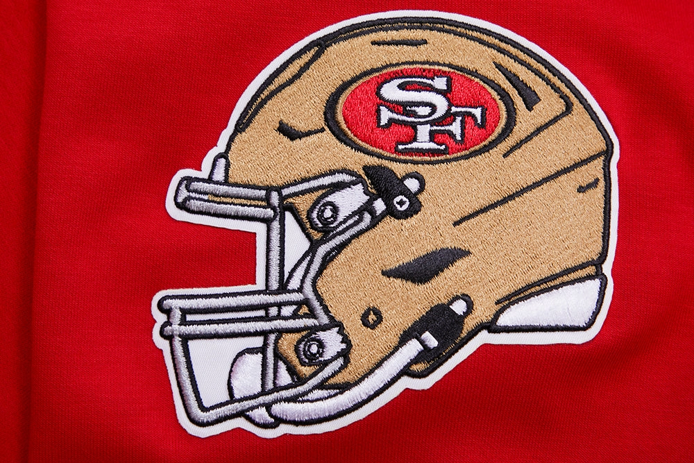 NFL SAN FRANCISCO 49ERS CLASSIC CHENILLE DOUBLE KNIT PULLOVER HOODIE (RED)