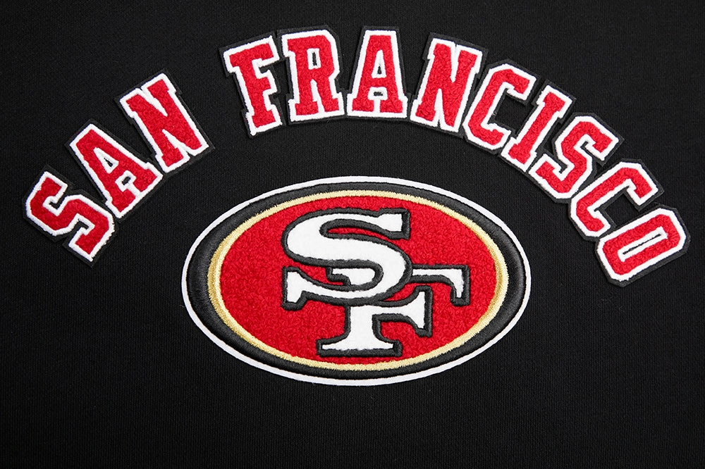 NFL SAN FRANCISCO 49ERS CLASSIC FLEECE PULLOVER HOODIE (BLACK)