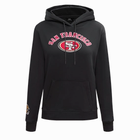 NFL SAN FRANCISCO 49ERS CLASSIC FLEECE PULLOVER HOODIE (BLACK)