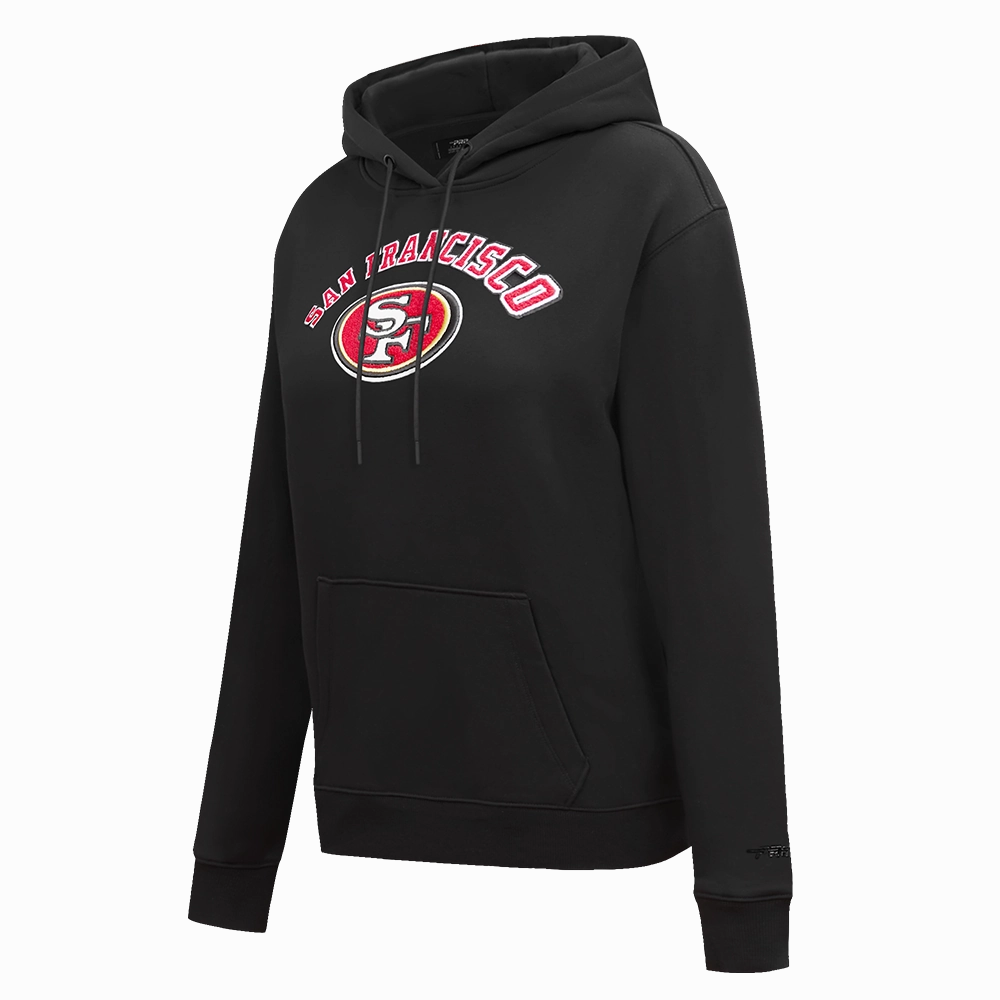 NFL SAN FRANCISCO 49ERS CLASSIC FLEECE PULLOVER HOODIE (BLACK)