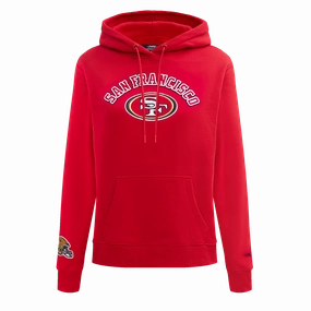 NFL SAN FRANCISCO 49ERS CLASSIC WOMEN'S PULLOVER HOODIE (RED)