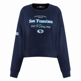 NFL SAN FRANCISCO 49ERS COUNTRY CLUB WOMEN'S DOUBLE KNIT CREWNECK (MIDNIGHT NAVY)