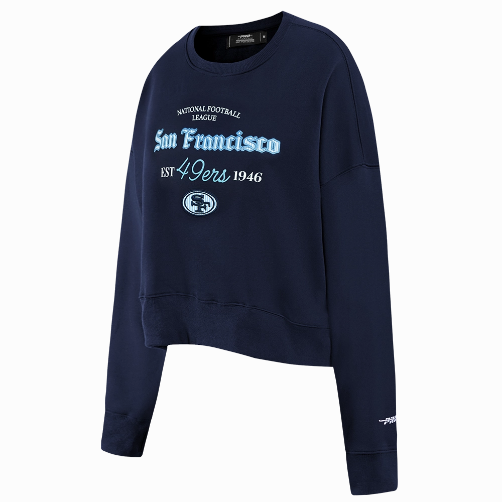 NFL SAN FRANCISCO 49ERS COUNTRY CLUB WOMEN'S DOUBLE KNIT CREWNECK (MIDNIGHT NAVY)