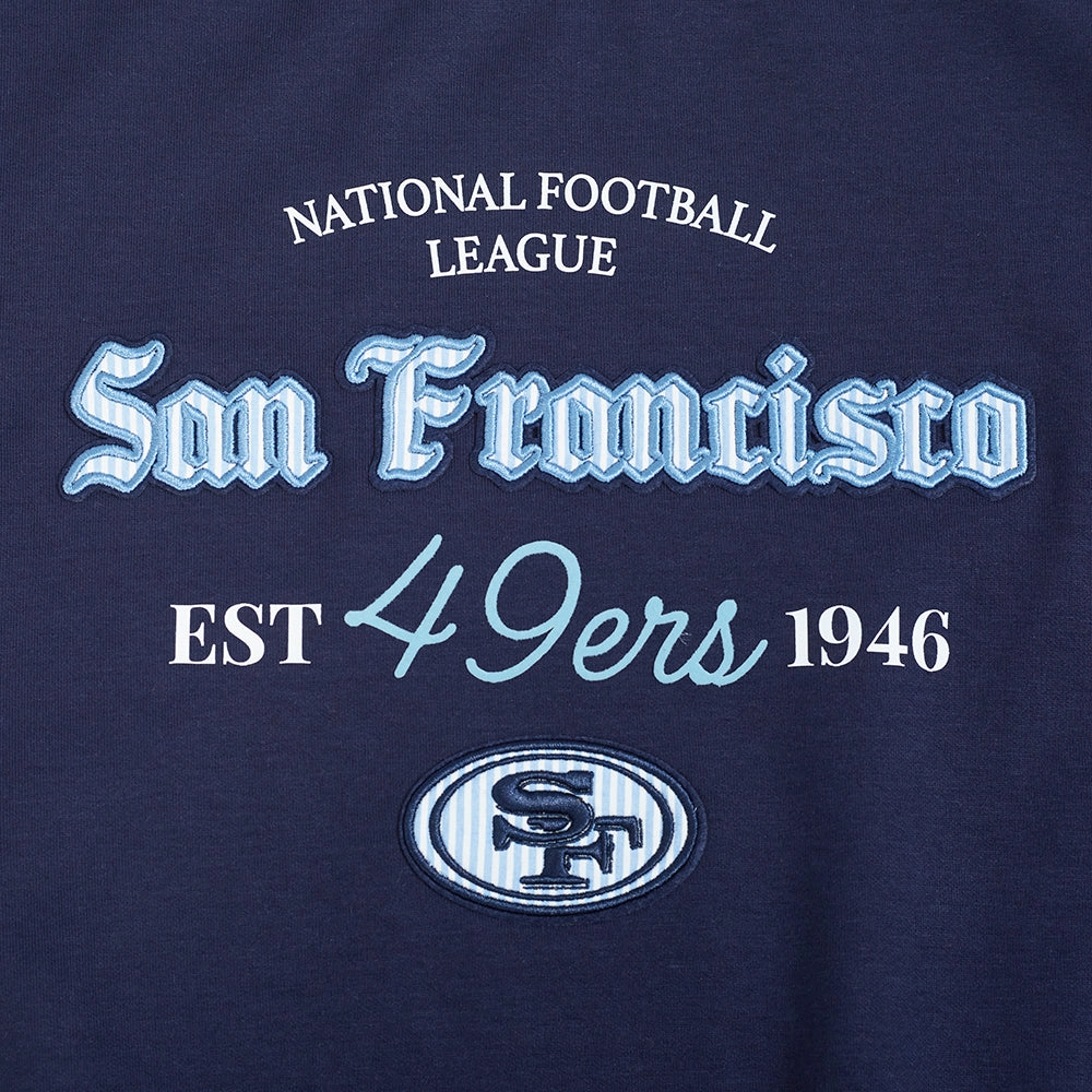 NFL SAN FRANCISCO 49ERS COUNTRY CLUB WOMEN'S DOUBLE KNIT CREWNECK (MIDNIGHT NAVY)