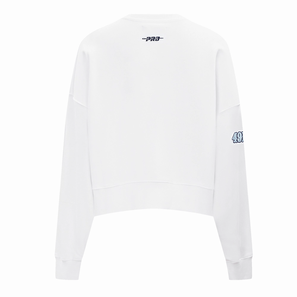 NFL SAN FRANCISCO 49ERS COUNTRY CLUB WOMEN'S DOUBLE KNIT CREWNECK (WHITE)