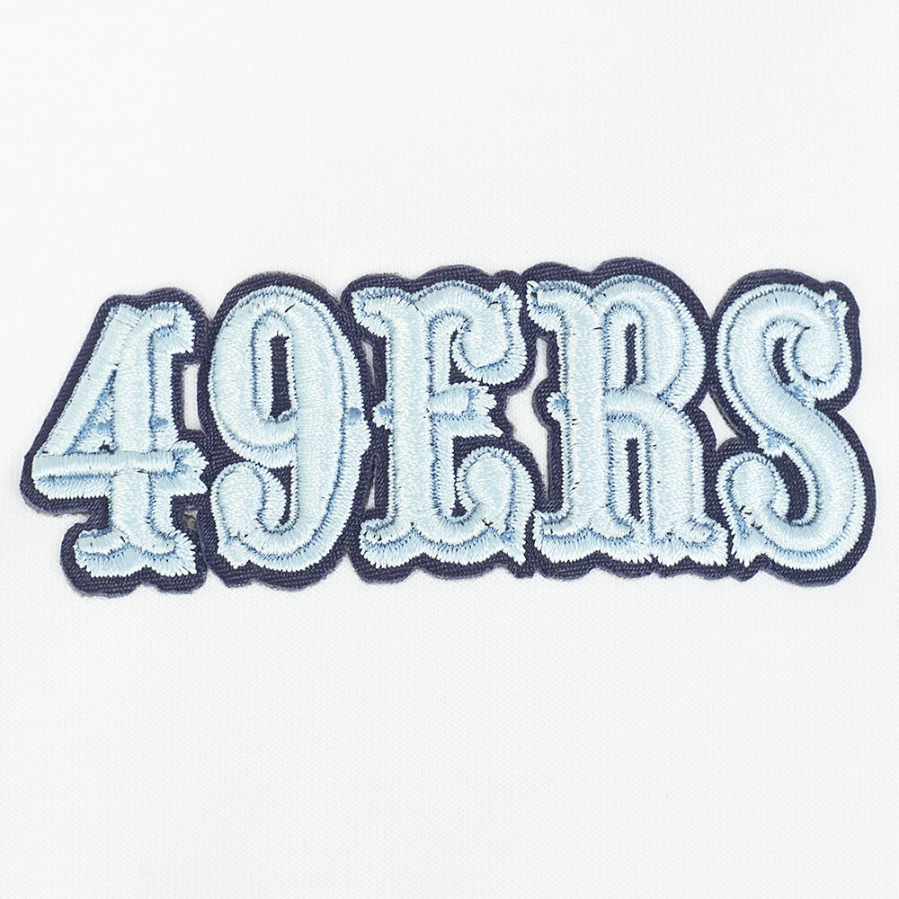 NFL SAN FRANCISCO 49ERS COUNTRY CLUB WOMEN'S DOUBLE KNIT CREWNECK (WHITE)
