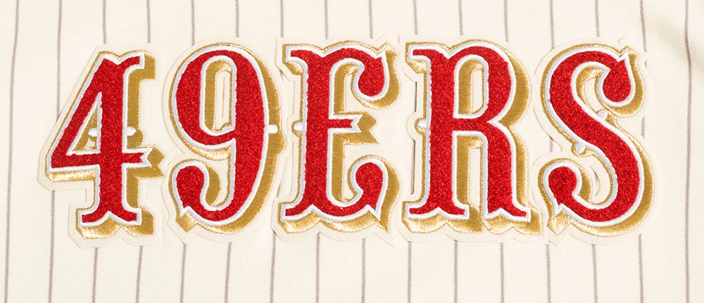 NFL SAN FRANCISCO 49ERS PINSTRIPE RETRO CLASSIC MEN'S RIB FLC PO HOODI (EGGSHELL/ GREY)