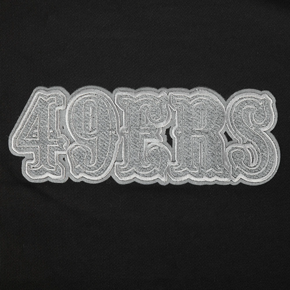 NFL SAN FRANCISCO 49ERS REVERSE FRENCH TERRY WOMEN'S FLEECE CREWNECK (BLACK)