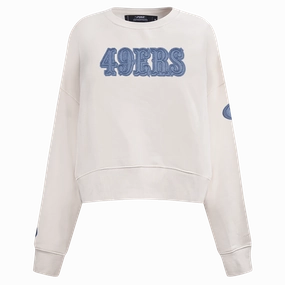 NFL SAN FRANCISCO 49ERS VARSITY BLUES WOMEN'S CREWNECK (LINEN)