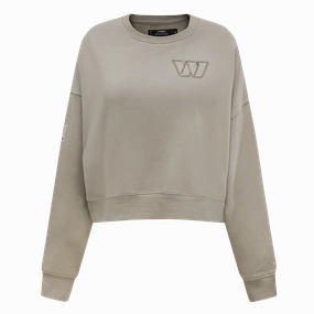 NFL WASHINGTON COMMANDERS NEUTRAL WOMEN'S FLEECE CREWNECK (TAUPE)