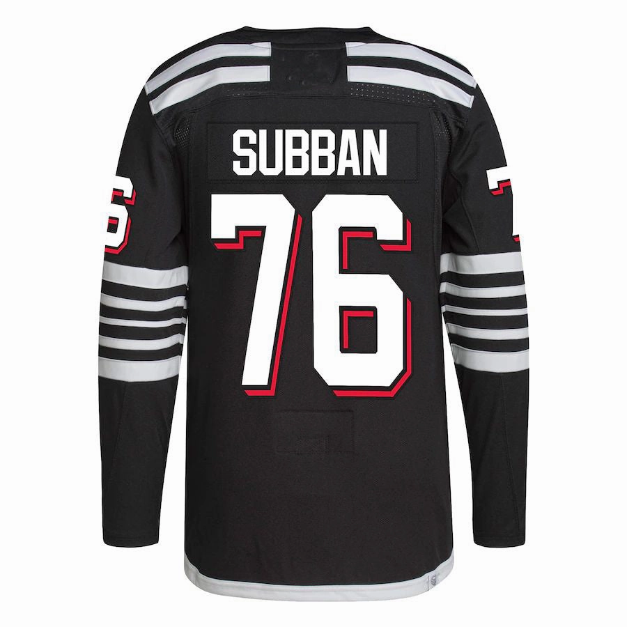 NJ.Devils #76 P.K. Subban 2021-22 Alternate Primegreen Authentic Pro Player Jersey Black Stitched American Hockey Jerseys