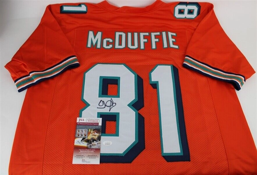 O. J. McDuffie Signed Dolphins Jersey (JSA COA) Miami (19932001) Penn State WR