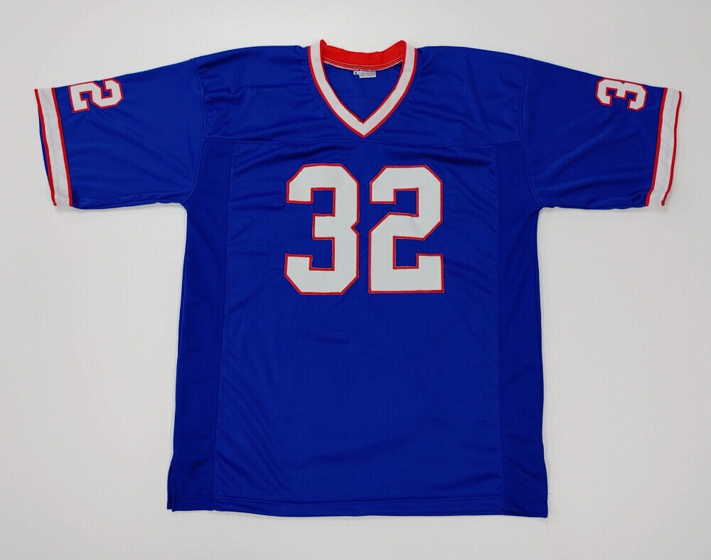 O.J. Simpson Signed Buffalo Bills Blue Throwback Jersey (JSA COA) 5??Pro Bowl RB