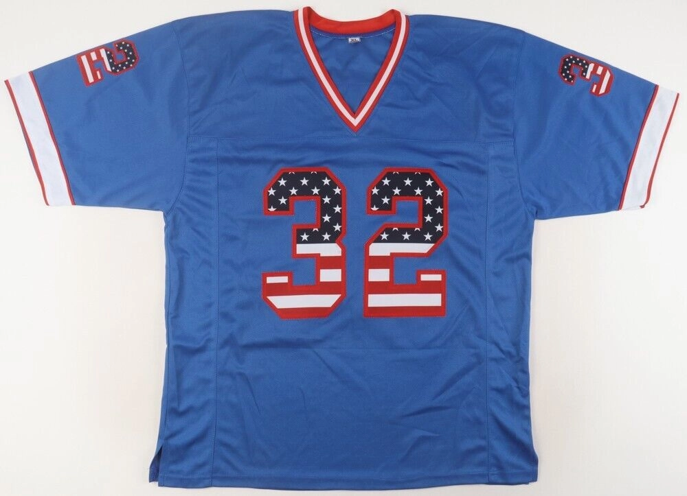 O J Simpson Signed Buffalo Bills Stars & Stripes Jersey (JSA COA) 5??Pro Bowl R.B