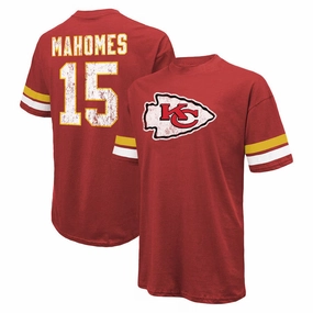 Patrick Mahomes Kansas City Chiefs Majestic Threads Name & Number Oversize Fit T-Shirt - Red