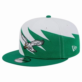 Philadelphia Eagles NFL UK New Era Throwback Jagged 9FiFTY Snapback Hat - Kelly Green