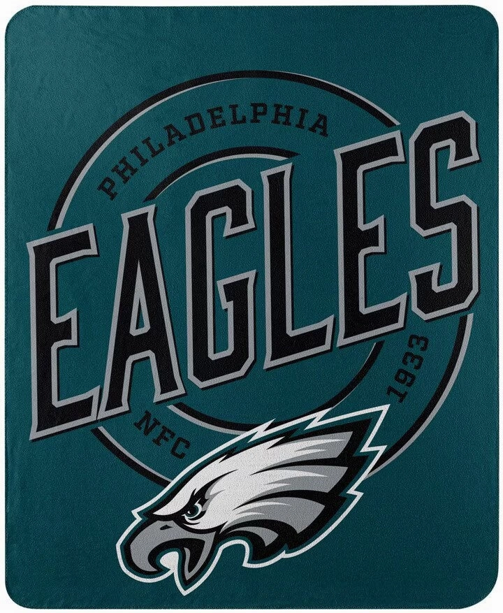 Philadelphia Eagles NFL UK Unisex-Adult Fleece Throw Blanket, 50" x 60", Campaign