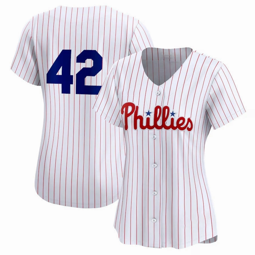 Philadelphia Phillies 2024 #42 Jackie Robinson Day Home Limited Jersey a?? White Stitches Baseball Jerseys