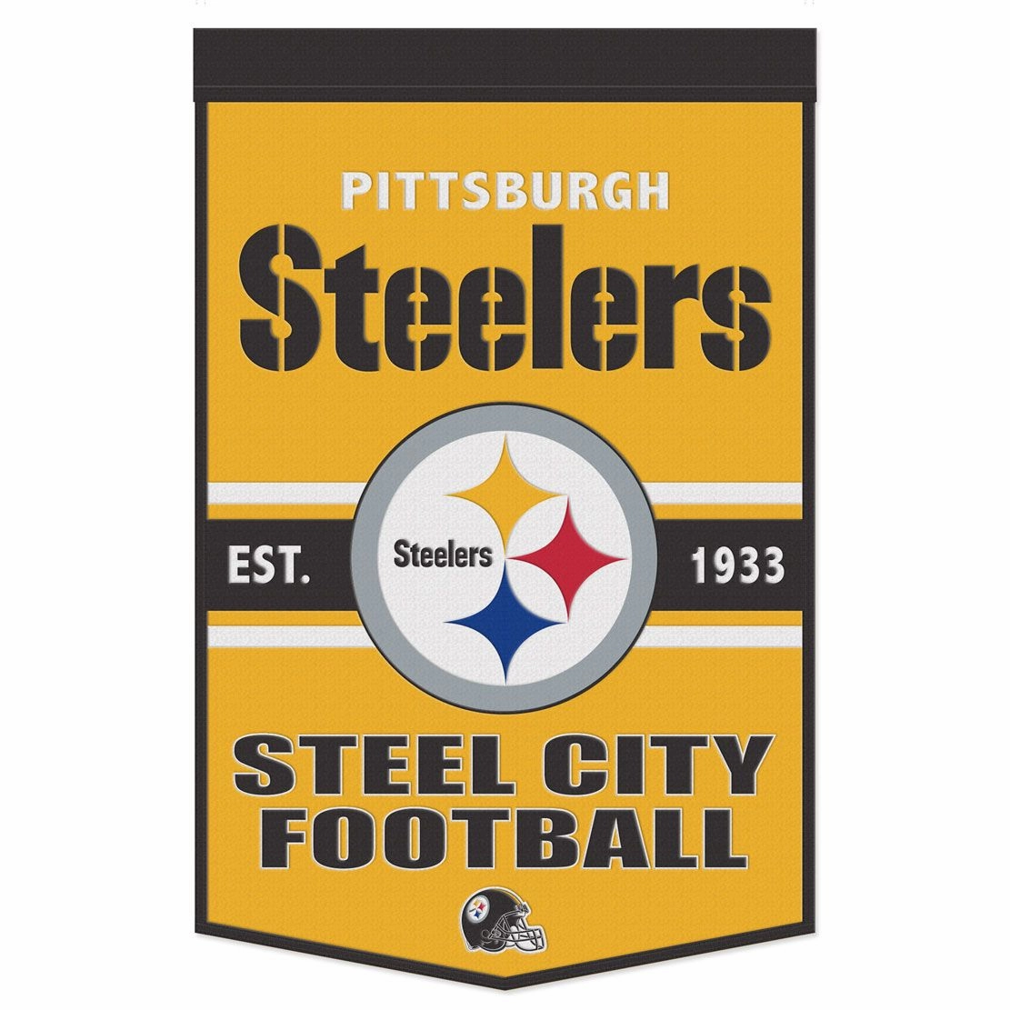 Pittsburgh Steelers 24" x 38" Primary Wool Banner