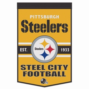 Pittsburgh Steelers 24" x 38" Primary Wool Banner