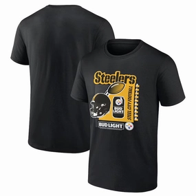 Pittsburgh Steelers NFL Bud Light T-Shirt - Black