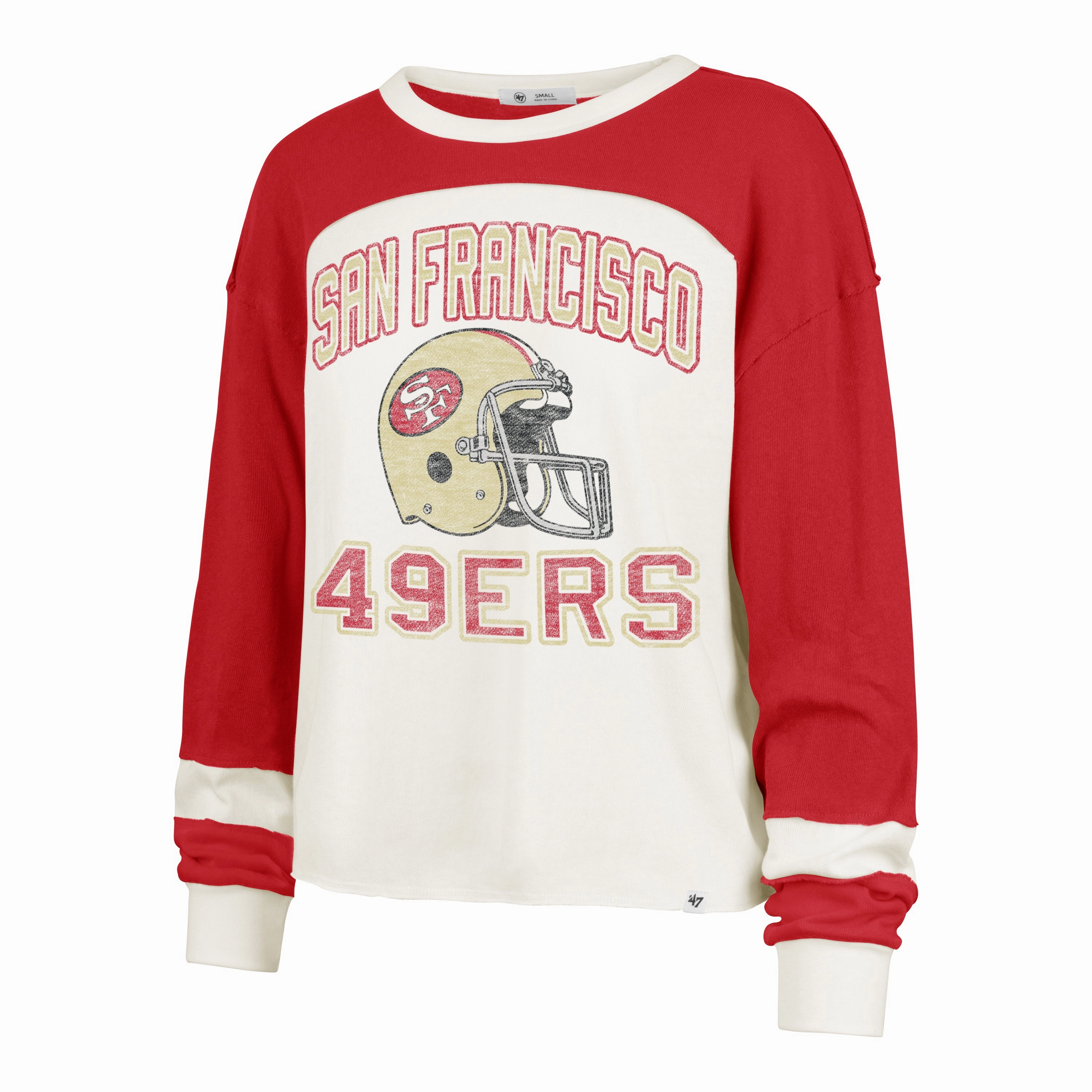 SAN FRANCISCO 49ERS HISTORIC GRIDIRON CURVE '47 TONI LONG SLEEVE TEE WOMENS