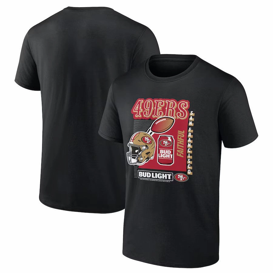 San Francisco 49ers NFL Bud Light T-Shirt - Black
