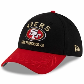 San Francisco 49ers NFL New Era 2025 NFL Draft 39THIRTY Flex Hat - Black/Scarlet