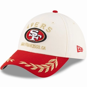 San Francisco 49ers NFL New Era 2025 NFL Draft 39THIRTY Flex Hat - Cream/Scarlet