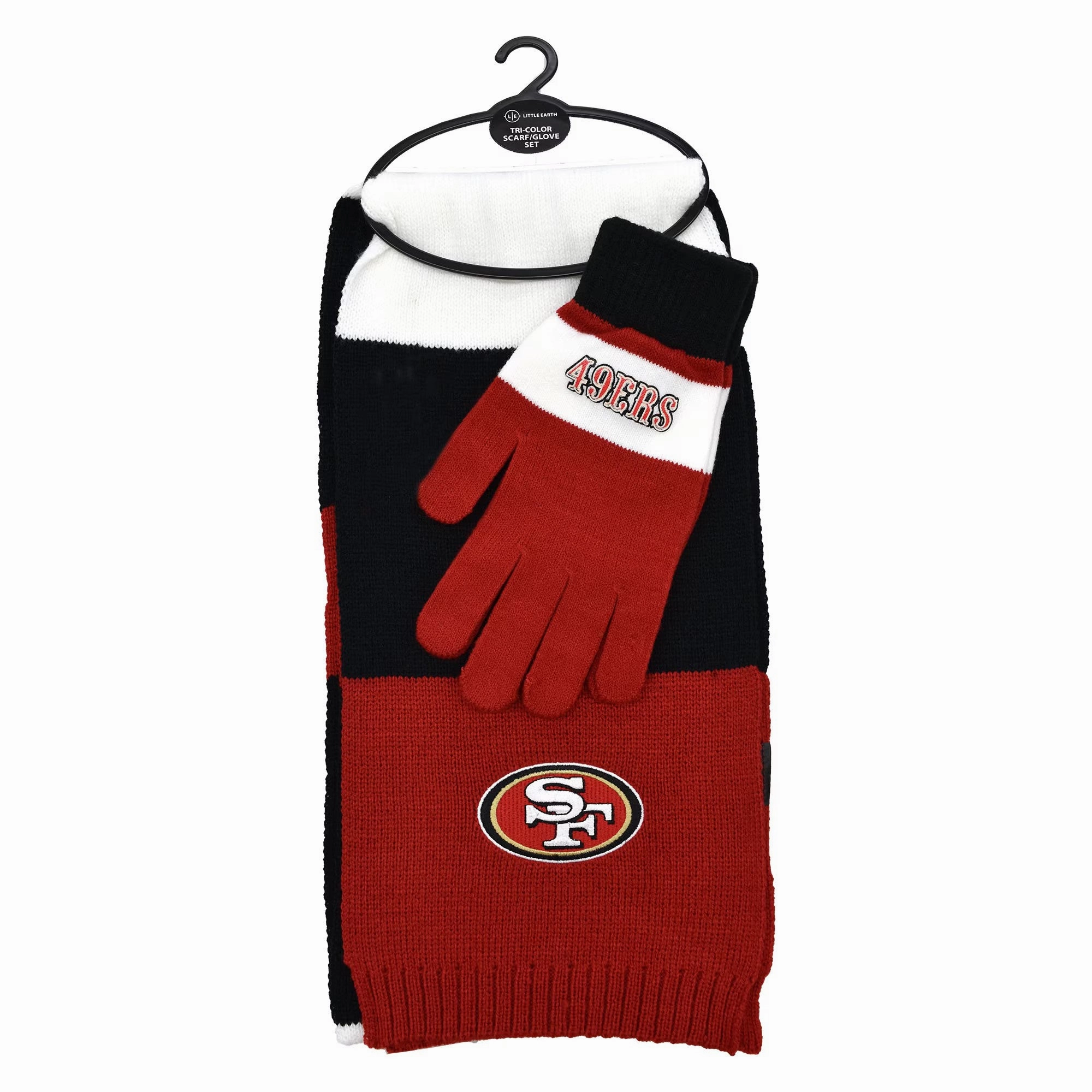 San Francisco 49ers NFL Tri-Color Scarf & Glove Gift Set