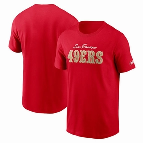 San Francisco 49ers NFL UK Nike Essential Cotton T-Shirt - Scarlet