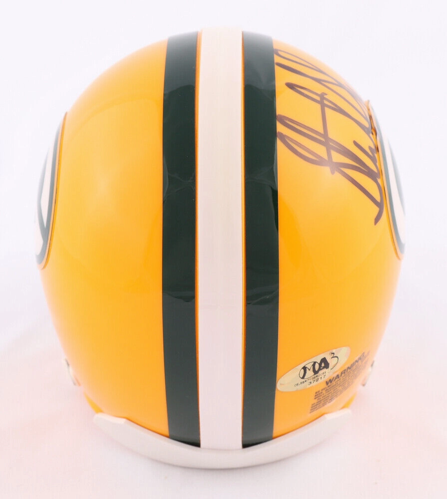 Sterling Sharpe Signed Green Bay Packers Mini Helmet (MAB COA) 5xPro Bowl W.R.