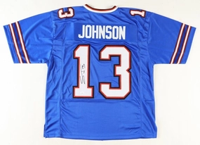 Stevie Johnson Signed Bills Blue Jersey (JSA COA) Buffalo Receiver 2008?C2016