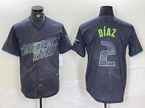 Tampa Bay Rays #2 Yandy Diaz Charcoal 2024 City Connect Limited Stitched Baseball Jerseys