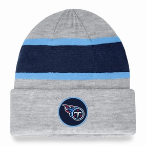 Tennessee Titans NFL UK Fanatics Branded Logo Cuffed Knit Hat - Heather Gray