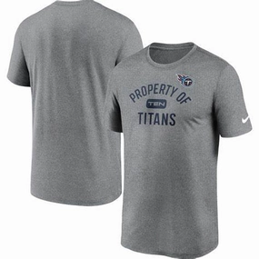 Tennessee Titans NFL UK Large Nike Property Of Legend Performance T-Shirt -- Heathered Charcoal