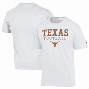 Texas Longhorns NCAA Champion Football Stack T-Shirt - White