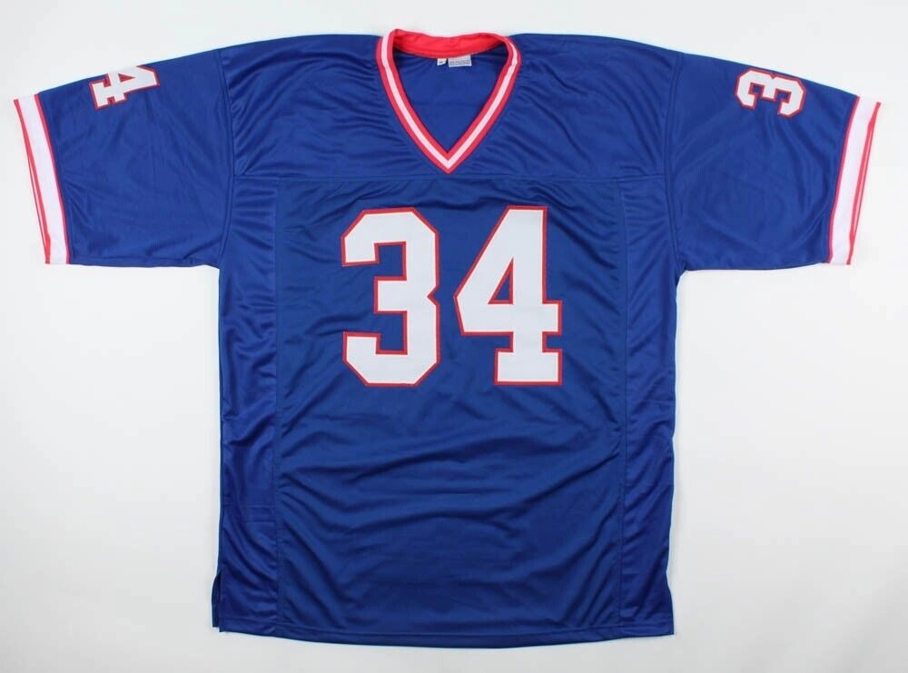 Thurman Thomas Signed Buffalo Bills Career Highlight Stat Jersey (Beckett)