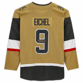 V.Golden Knights #9 Jack Eichel Fanatics Authentic Autographed Alternate Breakaway Jersey Gold Stitched American Hockey Jerseys