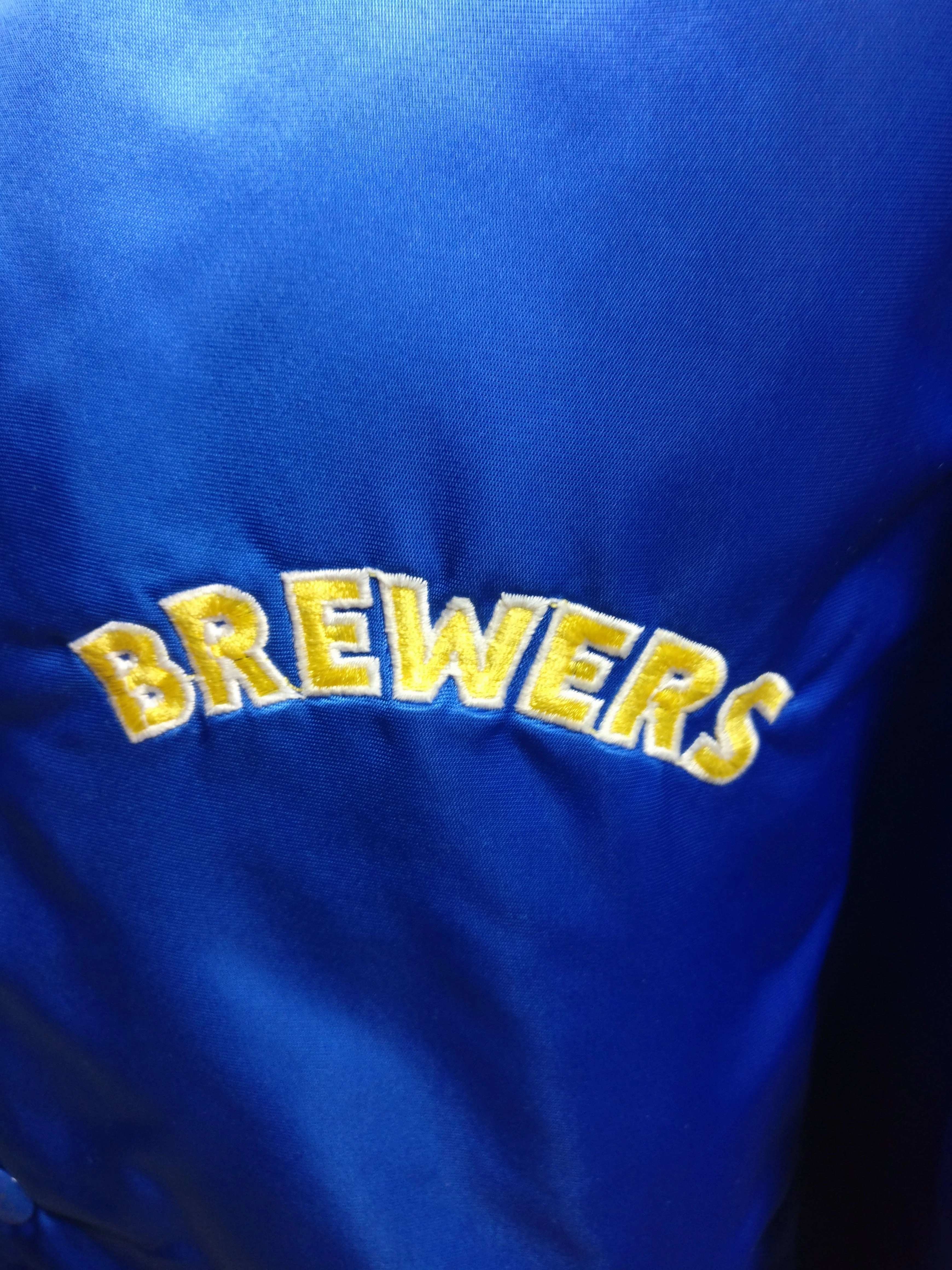 Vintage 80s MILWAUKEE BREWERS MLB Starter Nylon Jacket L