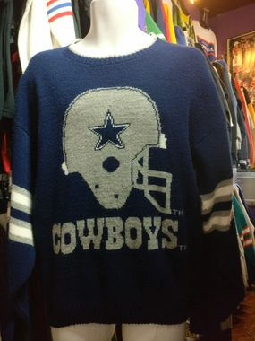Vintage 90s DALLAS COWBOYS NFL Barrel Sweater L